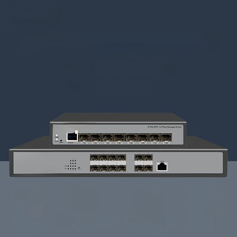 ONTi Pełne porty SFP+ 10 Gb Zasilany przełącznik sieciowy L3 Obsługa DHCP i dynamicznego routingu Podział VLAN i agregacja portów — zdjęcie 2
