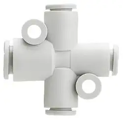Premium Pneumatic Different Diameter Cross KQ2TY Series Push In Hose 4 Way Reducing Joint