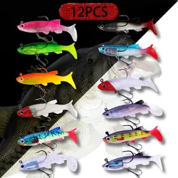 12PCS 14g Silicone Bait Soft Lure Fishing Goods Lures for Fishing Supplies New Wobblers Artificial Wobbler Tools Sports