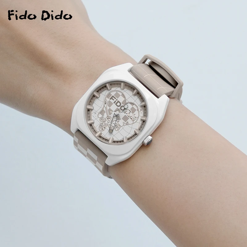 Fido Dido Dopamine Series - 50M Waterproof Silicone Couple Watches | Street Retro Black Purple | Unisex Sports FD2323-931