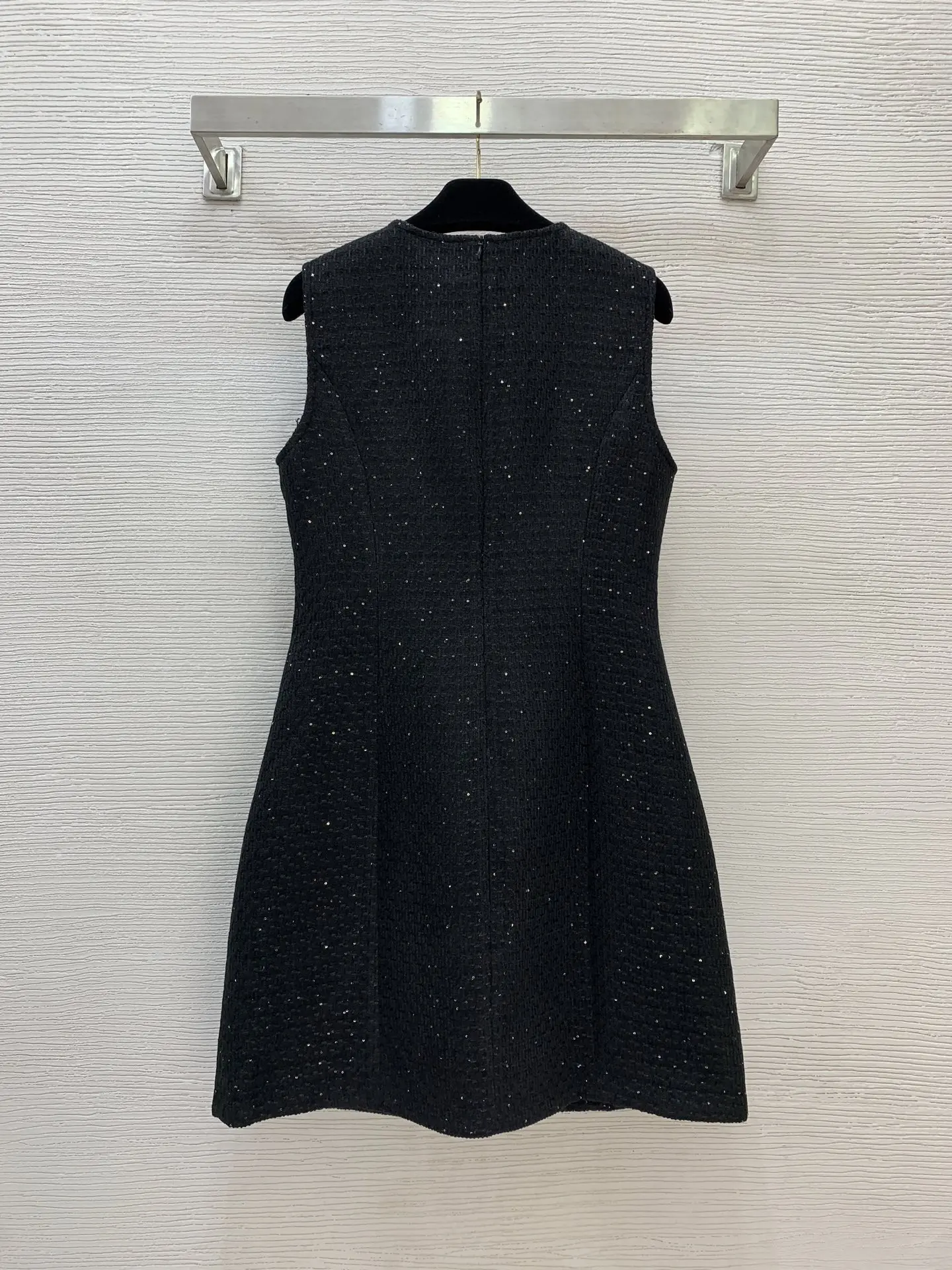 

2025 Autumn/Winter Women's Double breasted Flip Pocket A-line Skirt Sleeveless Tank Top Dress HL034