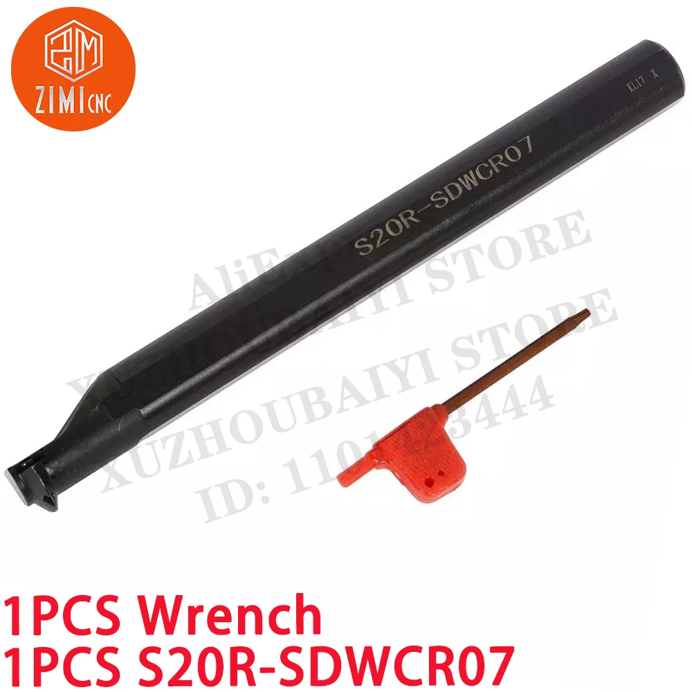 1PC S20R-SDWCR07 20*200mm lathe turning Tool Holder boring bar for DCMT07 Carbide Insert metal lathe CNC mechanical cutting tool