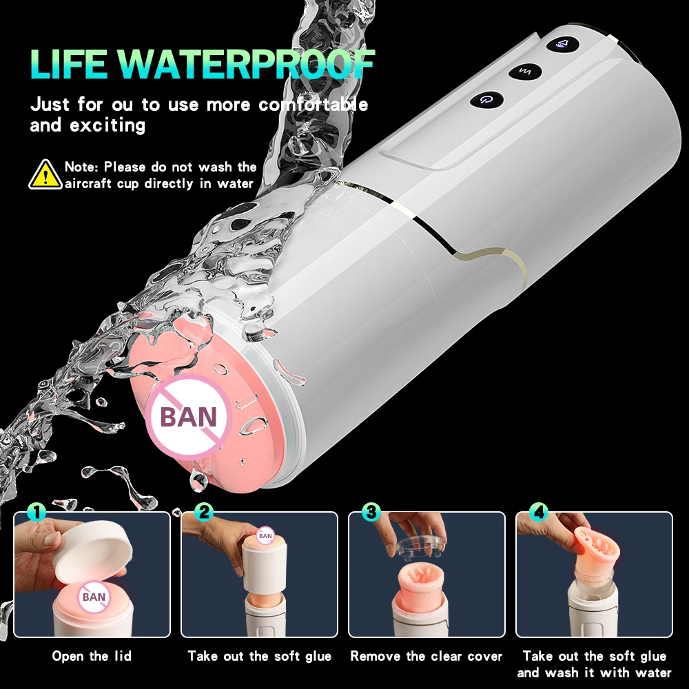 HESEKS Automatic Electric Masturbation Cup Hands Free Men Masturbators Blowjob Have Strap Adult Wearable Sex Toys For Male 18