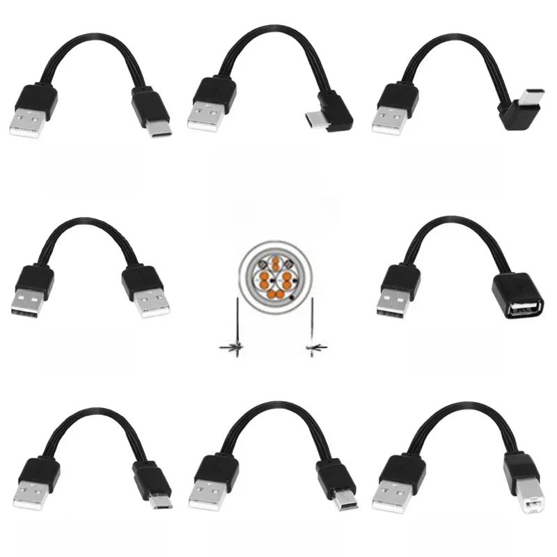 Czarny kabel USB-C do USB-A 2.0, 0.1M, z miękką silikonową osłoną, płaski, krótki, do transmisji danych, 30AWG. — zdjęcie produktu 7