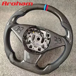 Aroham Carbon Fiber Steering Wheel For BMW E60 530D E63 E64 M5 M6 528i 530i 535i 550i 640i 650i 640ci 2006 2007 2008 2009 2010