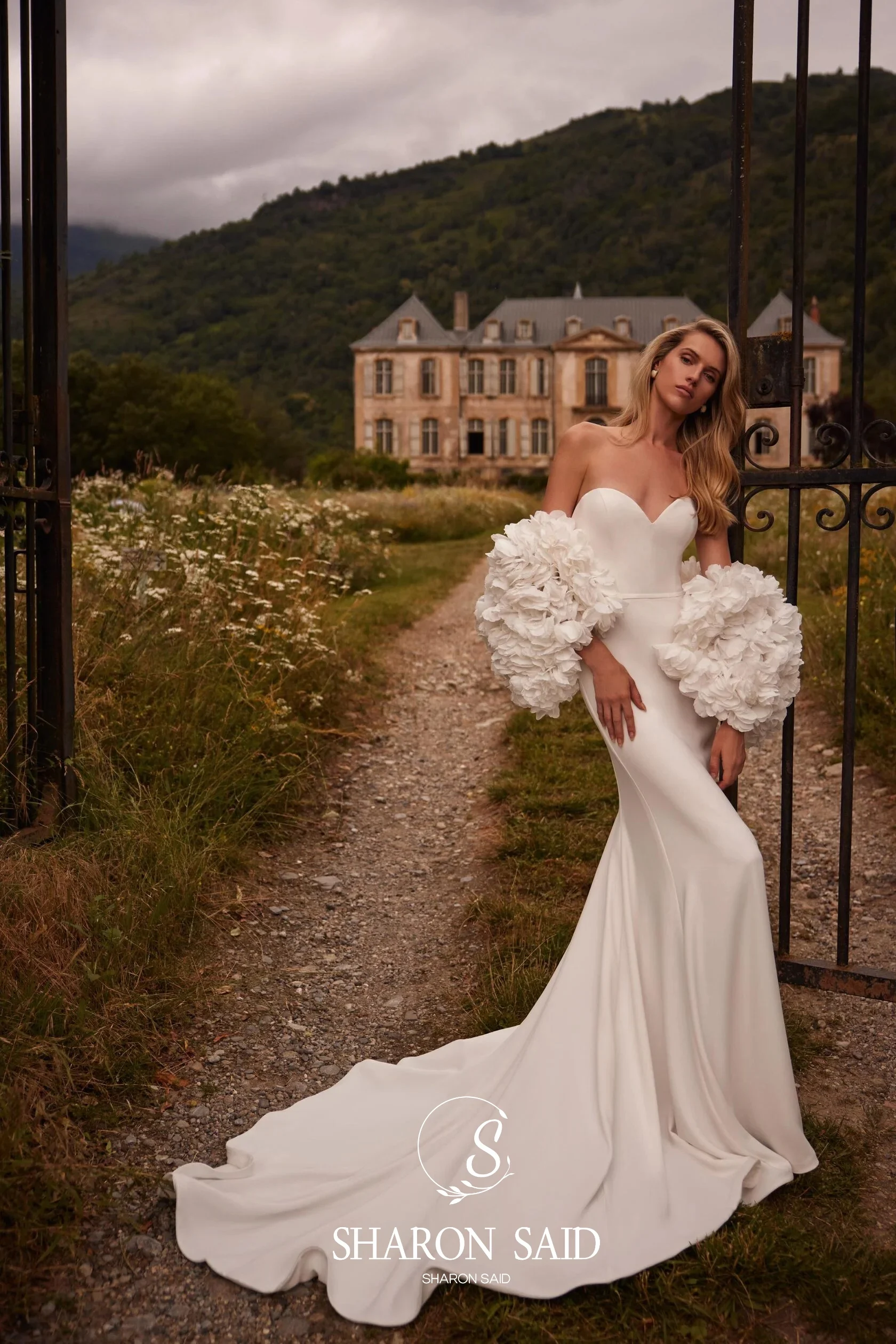 Sharon disse 2025 elegante querida sereia vestido de casamento simples sexy 3d flor boné manga cetim vestidos de noiva sw479 personalizado