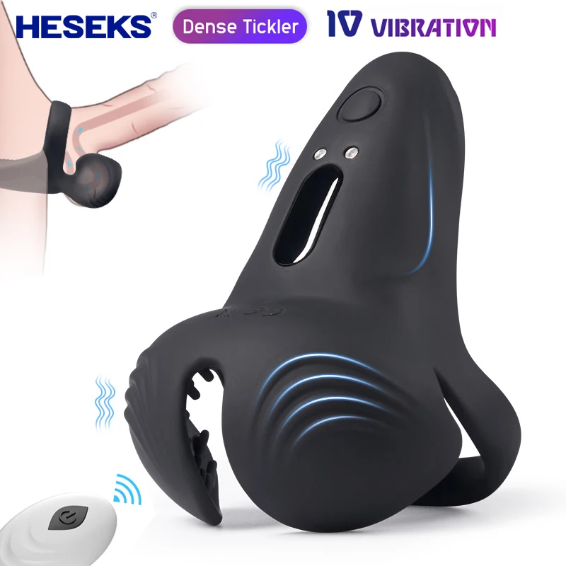 HESEKS-Anneau pénien vibrant pour couple, anneau pénien, anneau pénien, vibromasseur pour homme, anneau pénien dense, ikthiculation, 10 modes