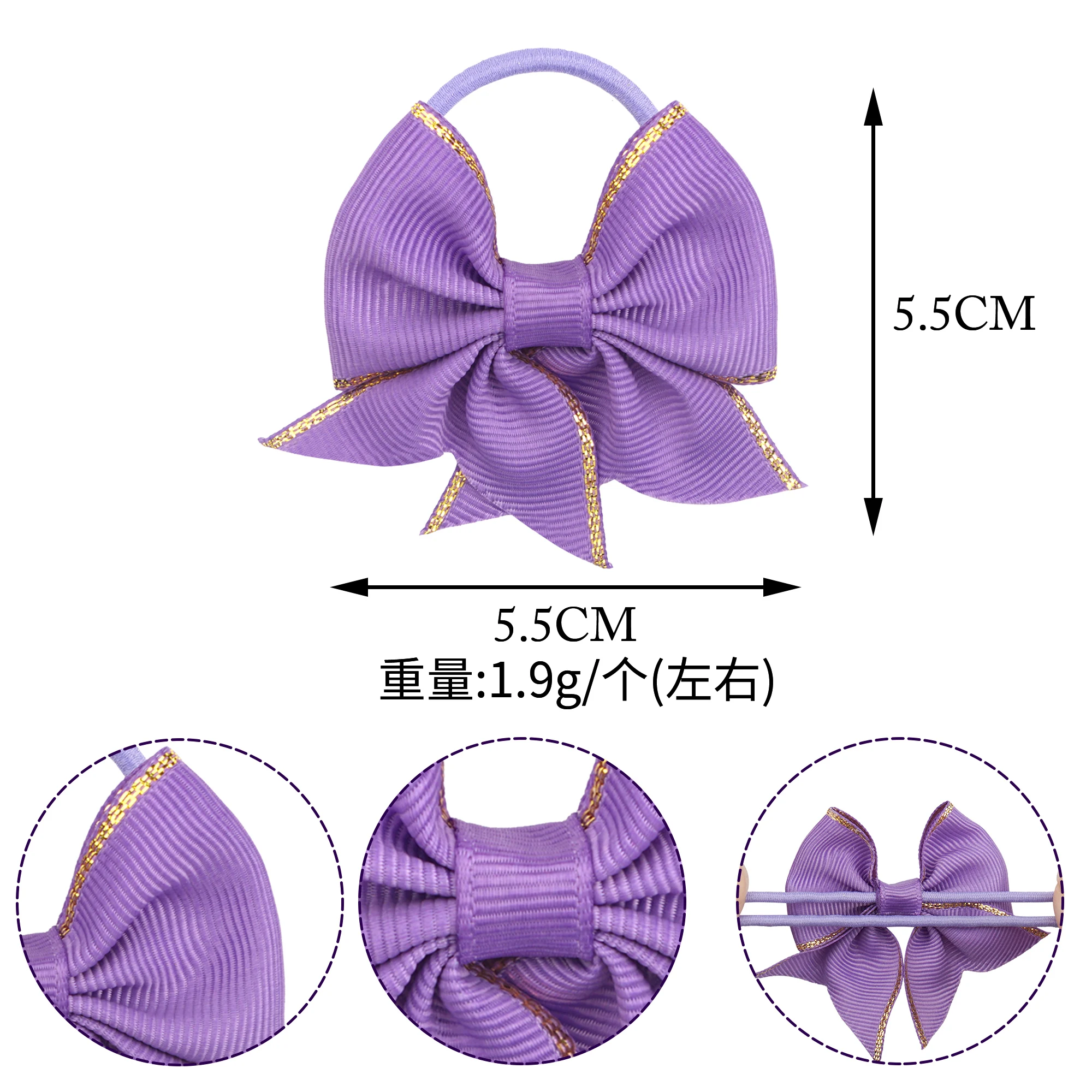 40pcs Grosgrain Ribbon Pigtail Hair Bows Elastic Hair Ties Hair Bands Holders Hair Accessories for Baby Girls Infants Toddler