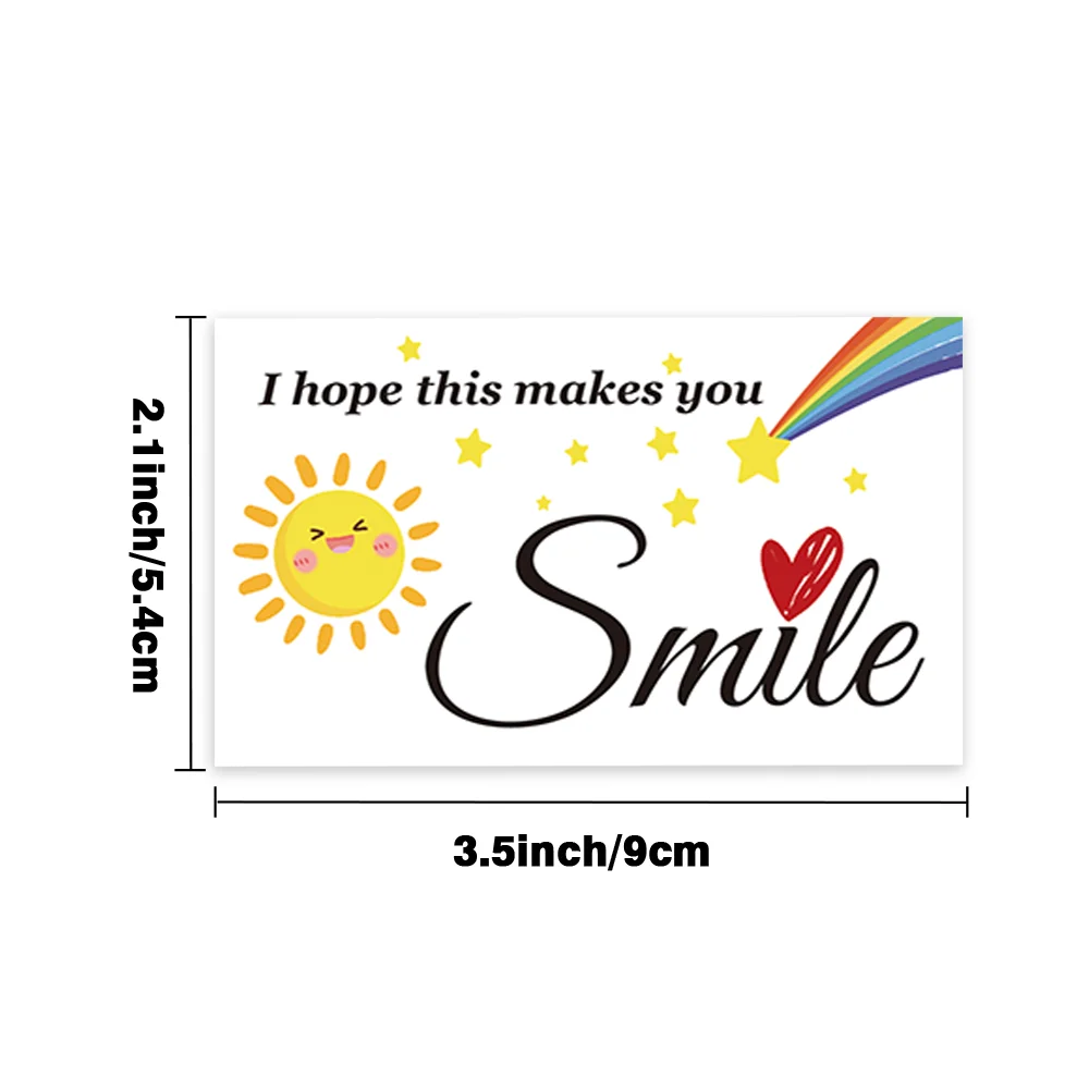 50 Pieces, Rainbow Thank You Cards, Smile Cards, Comfort Cards, ‘Hope This Makes You Smile’ Gift Wrap Cards