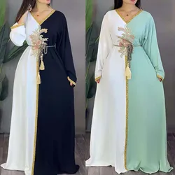 Long Dresses for Muslim Women Middle East Dubai Abaya Summer Casual Chiffon Robes Islamic Clothing Turkish Dresses