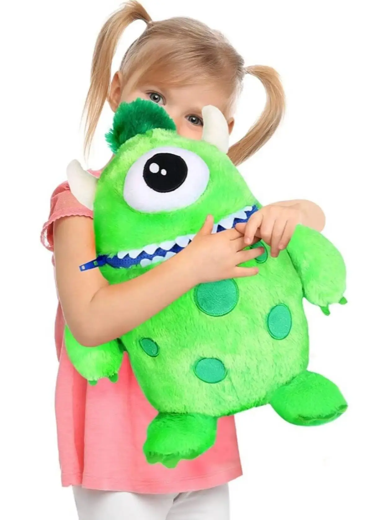 Worry Yummy Monster Children's Soft Toy - 15 inches (38cm) - Loves Eating Your Worries - Green 'Hank'