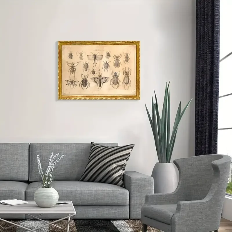 Vintage Victorian Entomology Canvas Art Frameless Decorative Paintings Suitable For Home Bedrooms Elegant Wall Decor For Living