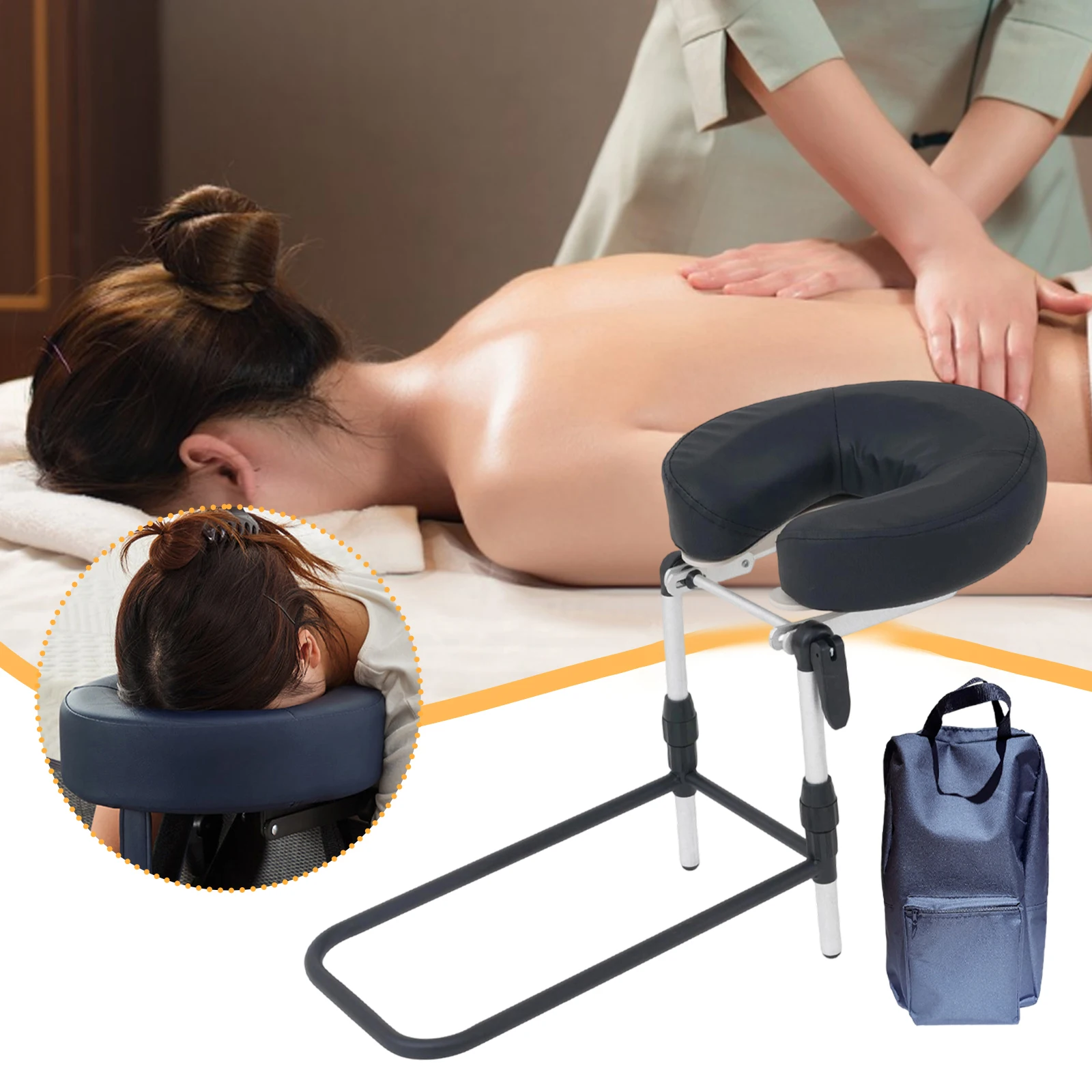 

Headrest for Bed Massage Table Face Headrest Face Pillow with Storage Bag Soft Massager Head Rest for Mattress SPA Beauty Salon