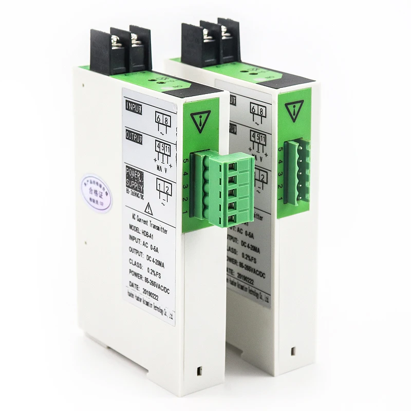 AC Current Transmitters 220VAC Power Supply 1000V AC Voltage Transducer Sensor 0-1A 5A 10A 20A AC 4-20mA Output