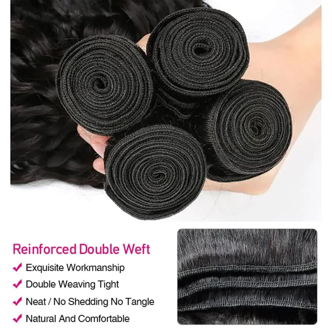 Tiefe Welle Menschliches Haar Bundles Brasilianisches Haar Tiefe Lockige Welle Bundles 100 % Unverarbeitete Reine Remy Haar Natürliche Farbe 3 Bundles