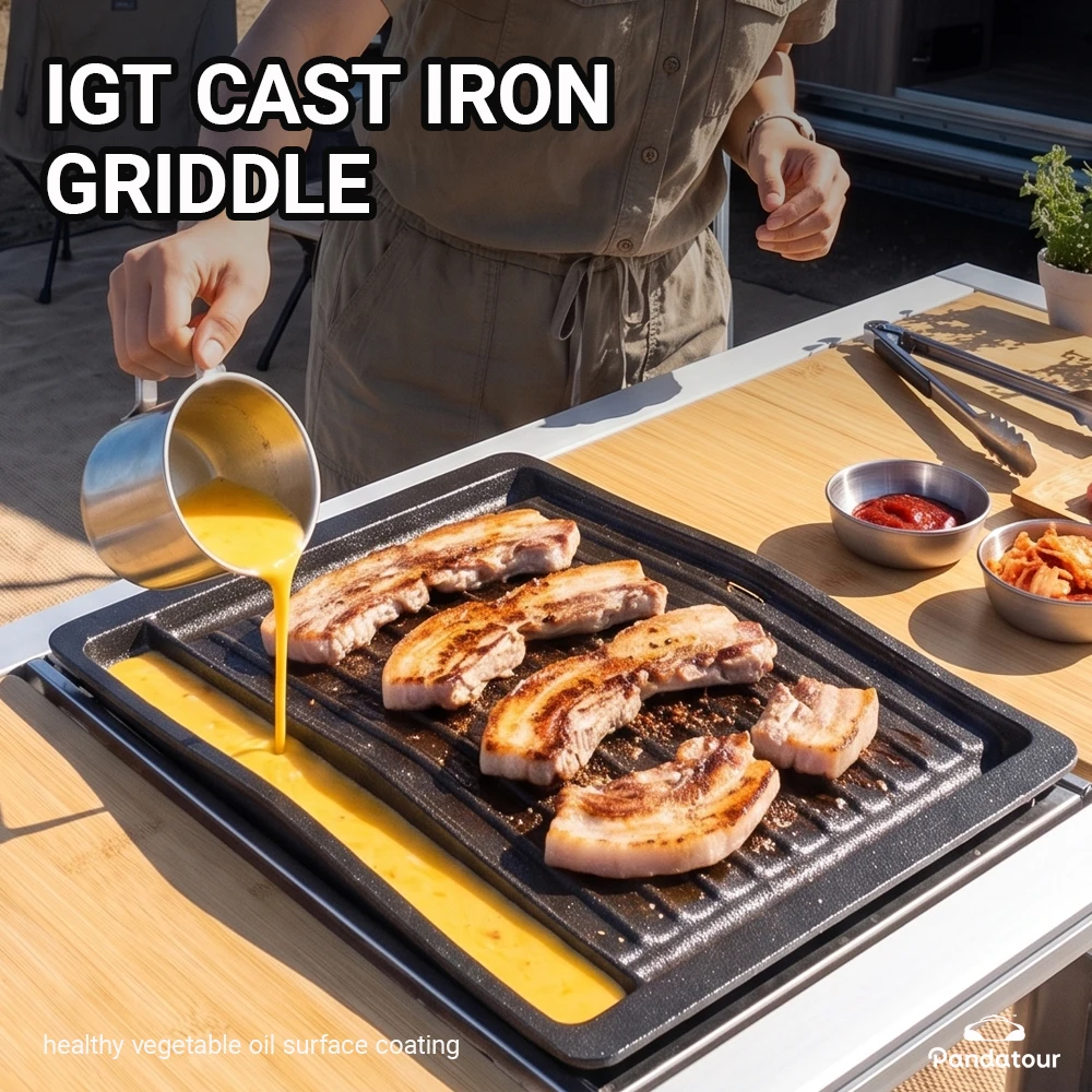 Pandatour Camping IGT Kocher 6500W Hohe Leistung Faltbar Windgeschützt 1-teiliger Tischkocher Grill Picknick Tragbarer Brenner – Detail 13