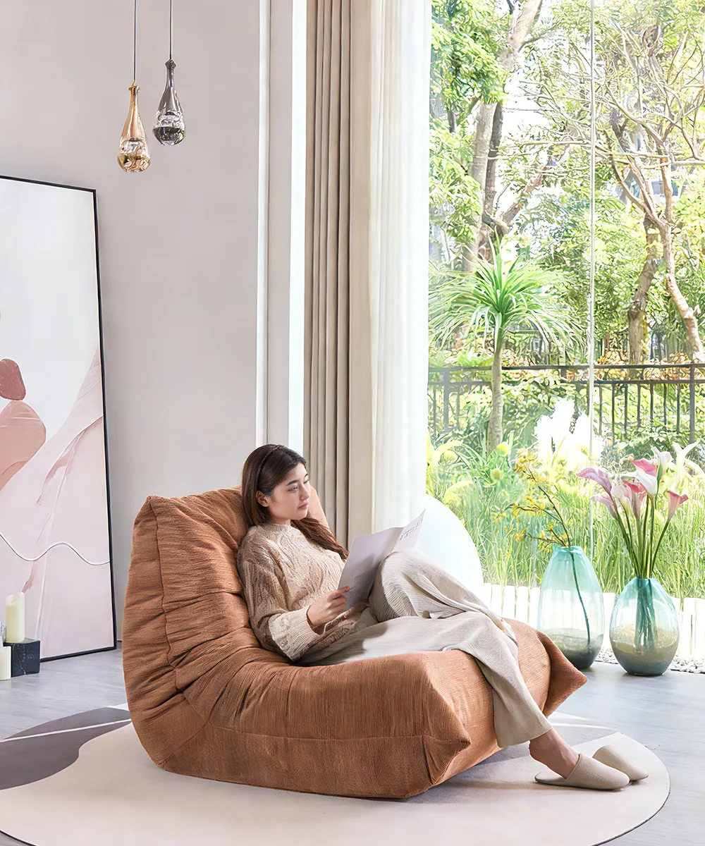 

Extra Bionic Floor-Standing Recliner Chair, Single Bean Bag Sofa with High Elasticity Sponge