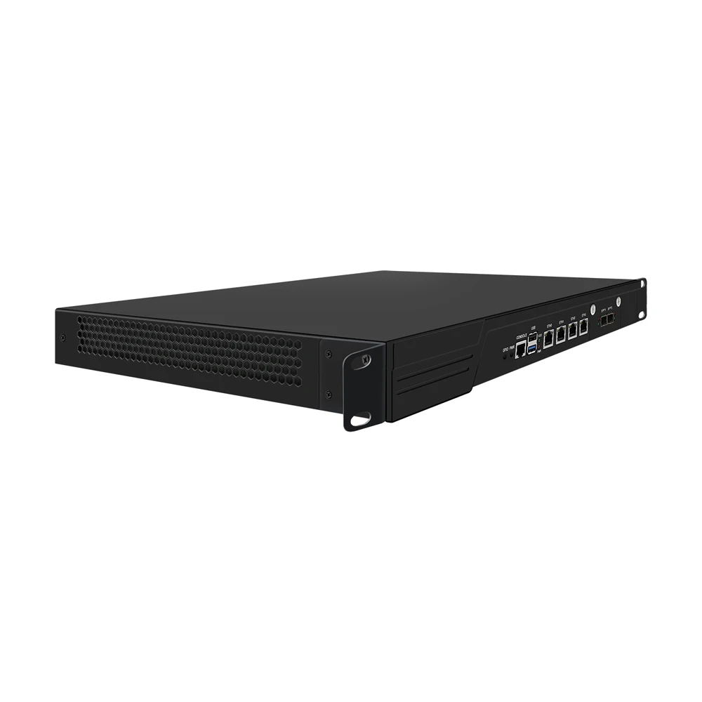 HUNSN 1U Cabinet Firewall Appliance 10 GB, Intel N100/N200/I3 N305, RJ54, Netto Rackmount, 4 LAN, 2SFP+ 82599es 10 Gigabit, GPIO