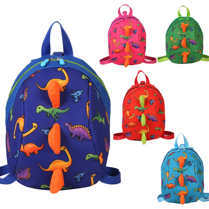 

Cute Cartoon Dinosaur Backpacks Kindergarten Schoolbag Trendy Waterproof Kids Bookbag Boys Girls Children Anti-Lost Backpack Bag