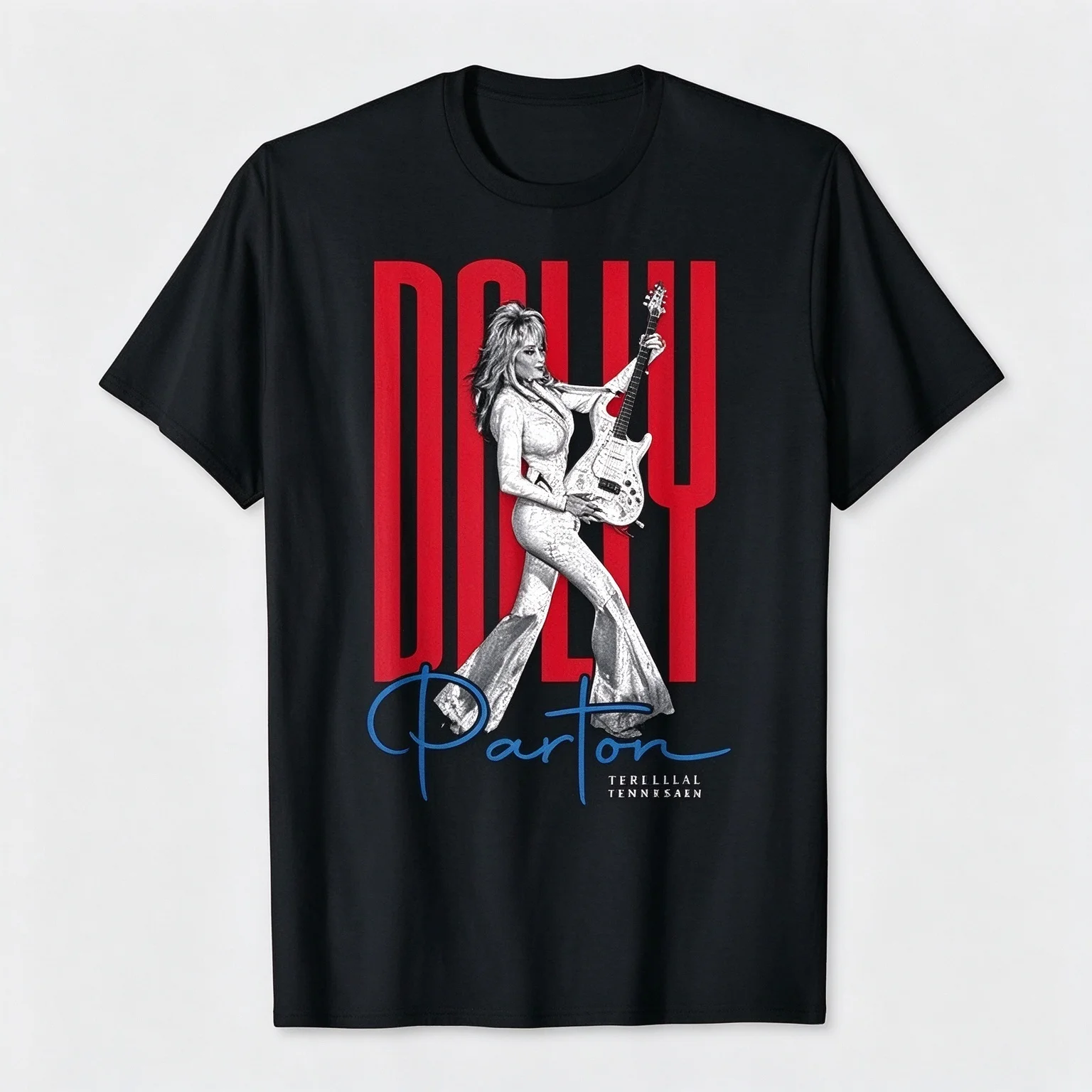 Dolly Parton Graphic T-Shirt, Country Music Legend Guitar Print Tee, Vintage 70s 80s Western Aesthetic, Retro Nashville Singer Shirt, Classic Country Concert Style, Trendy Casual Streetwear, Unisex Short Sleeve Top, Gift for Fans