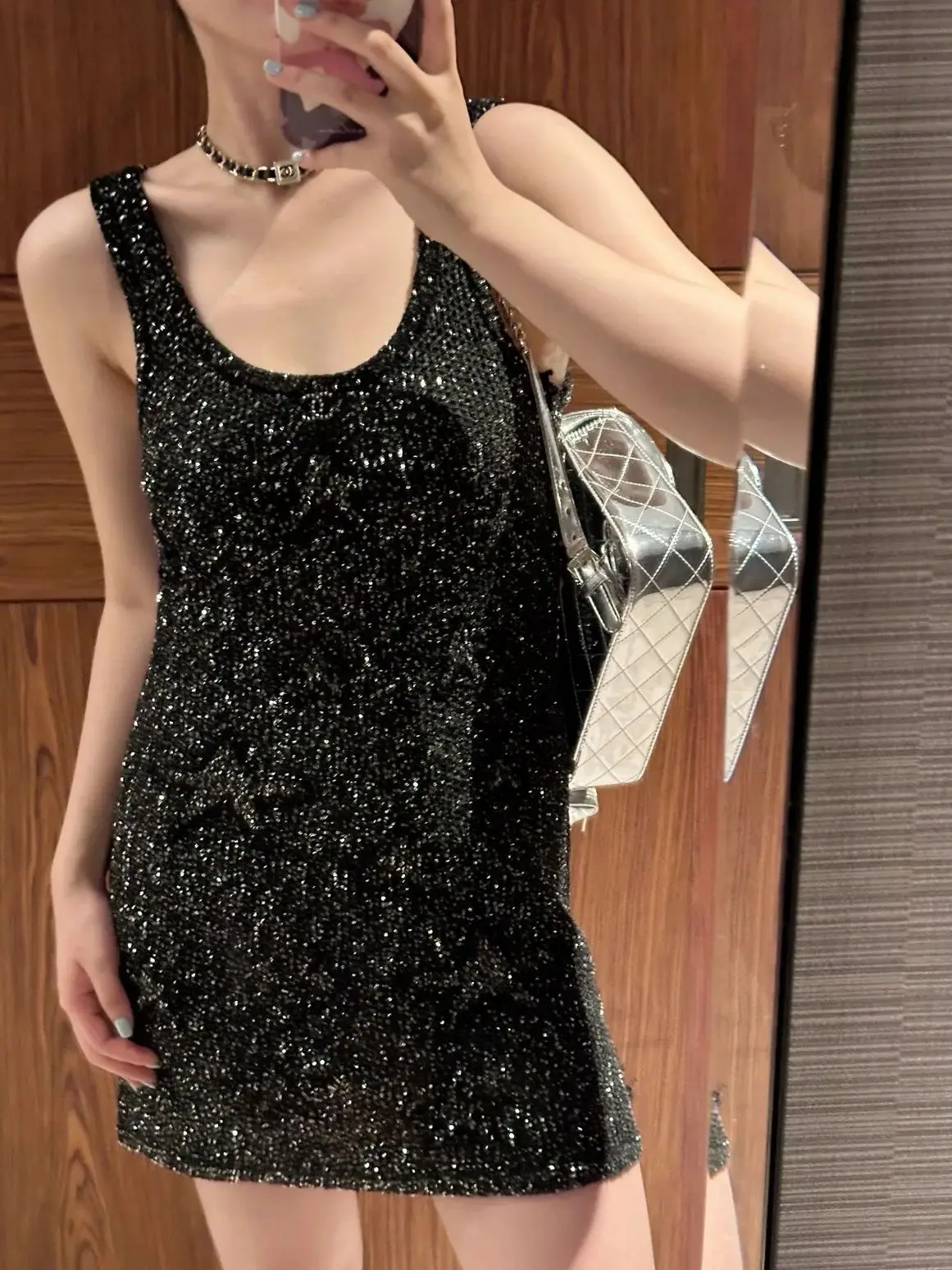 

Summer elegant classy women's knitted mini dress