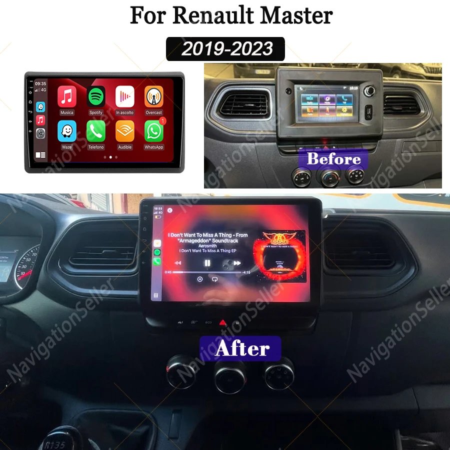Carplay Screen For Renault Master 3 2019-2023 Android Radio Car Multimedia Player Stereo Gps Navigation Backup Camera DSP RDS BT