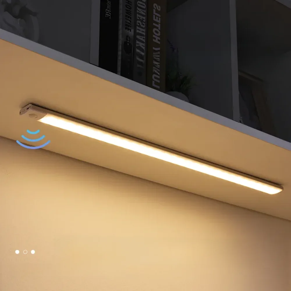 Bewegingssensor Nachtlampje USB Oplaadbare Draadloze Lamp Onder Kast Led Verlichting voor Keukenkast Slaapkamer Garderobe Verlichting - afbeelding 2