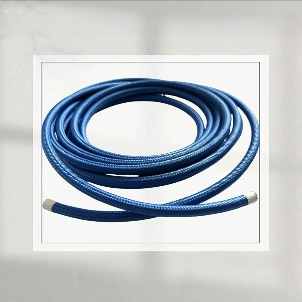 1M-10M AN4-AN20 Przewód paliwowy Wąż PTFE Chłodnica gazowa Rurociąg Rura Nylon 304 Pleciony stal nierdzewna Odporny na wysokie temperatury Niebieski — zdjęcie 2