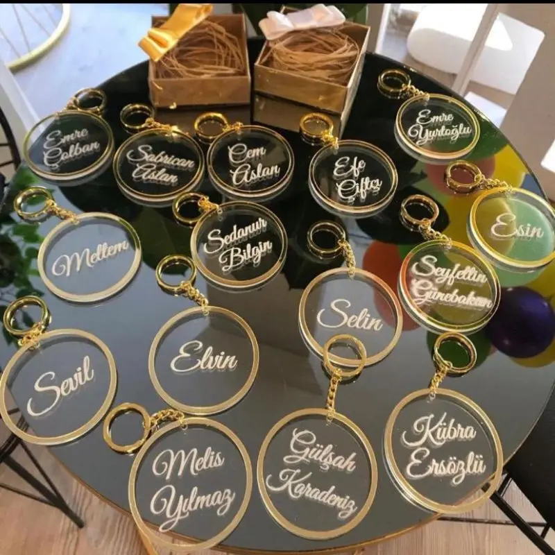 Plexiglass Keychain 50 PCs Customizable Wedding Engagement Baby Shower Birthday Party Each Kind Of Organization With You