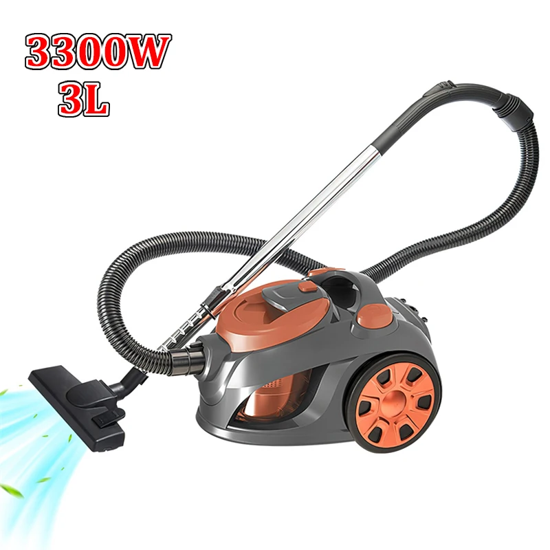 Odkurzacz wielocykliczny 3300W, bezworkowy odkurzacz kanistrowy 3L, urządzenie do czyszczenia twardych podłóg, dywanów i sierści zwierząt.