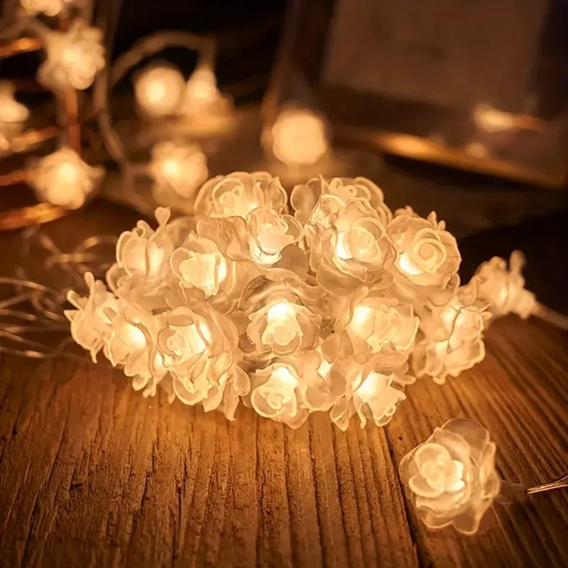 1PC Rose Battery Box Led Flowers Christmas String Lights Fairy String Lamp For Christmas Holiday and Party