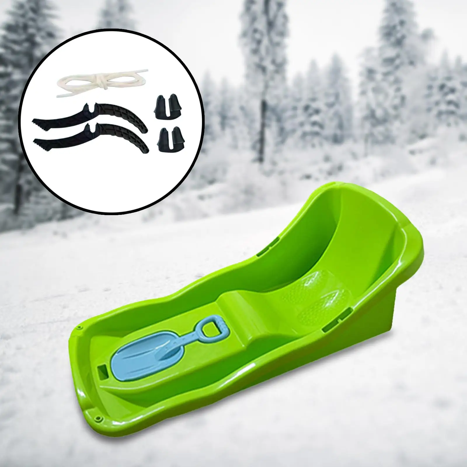 92cm Winter Snow Sled Multifunction Accessories Sand Sliding Sledge for Backyard Garden Skiing Holiday Multicolor Snow Toy
