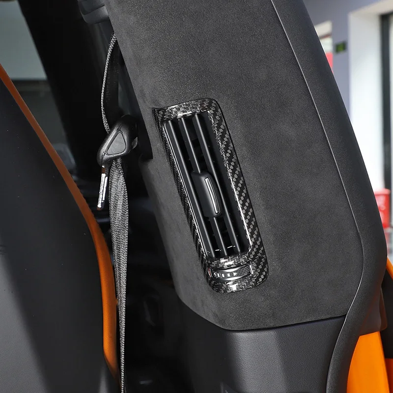 لامبورغيني URUS 2018-2023 ألياف الكربون الحقيقية B-عمود تكييف الهواء منفذ الهواء الإطار اكسسوارات السيارات الداخلية الزخرفية