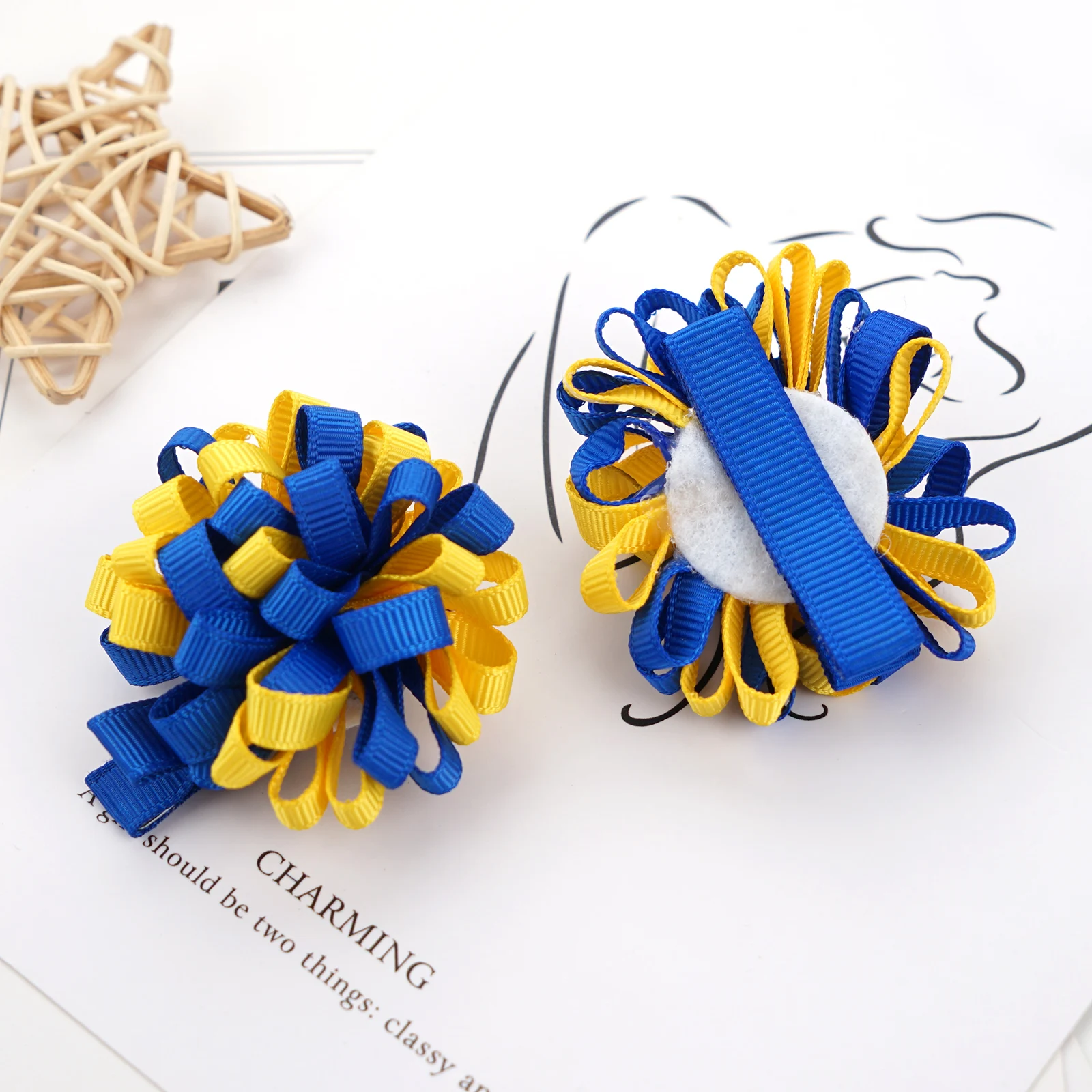 30pcs New Solid Ribbon Bowknot Hair Clips For Baby Girls Handmade Cute Bows Hairpin Barrettes Headwear Kids Hair Accessories