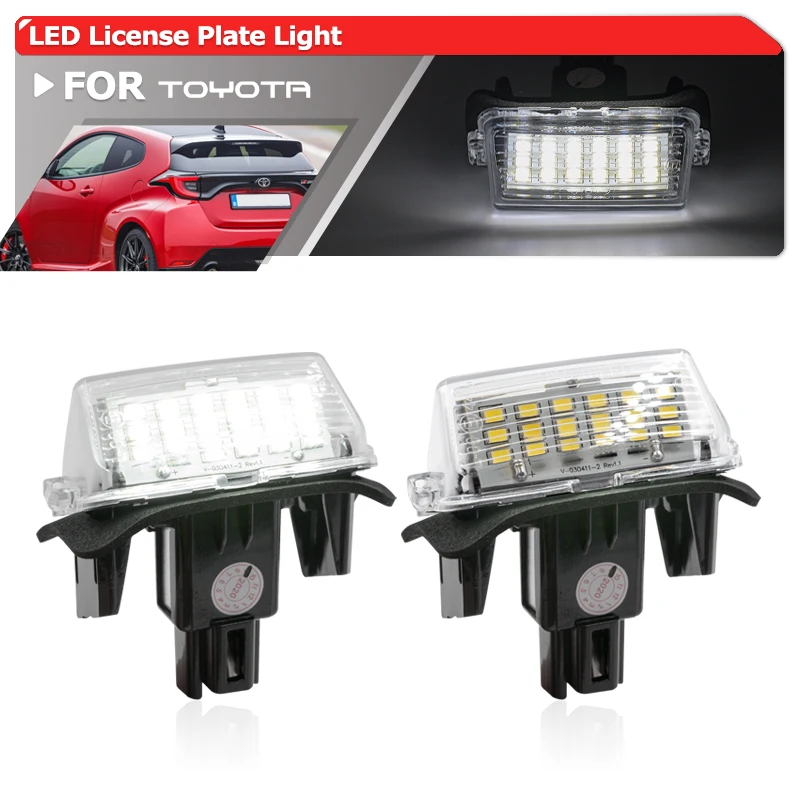 2x para Toyota Yaris IV XP210 2020 + GR Yaris 2020 + Canbus luces LED de matrícula blancas completas reemplazo de lámparas de etiqueta de estacionamiento automático