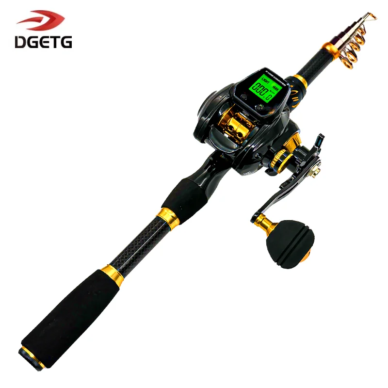 

Carbon Fiber Fishing Rod Combo, Accurate Line Counter, Large Display, Bite Alert Telescopic Rod, 7.2:1 Gear, 2.1m