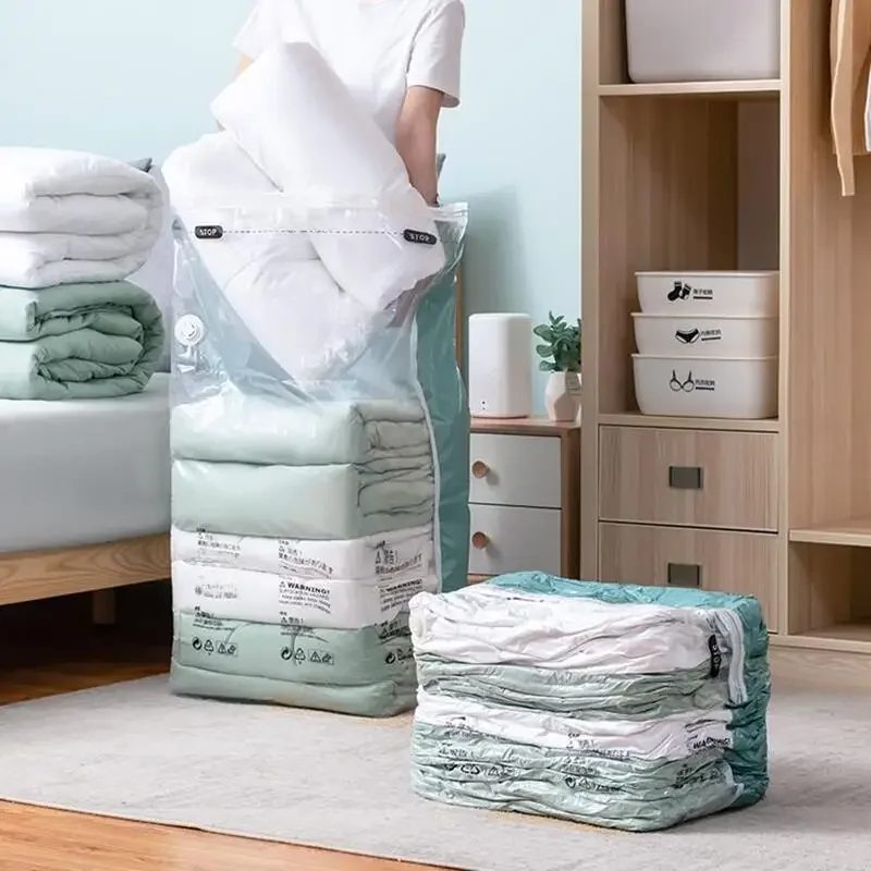 Geen pompvacuümzakken nodig Grote plastic opbergzakken voor het opbergen van kledingdekens Compressie Lege zakhoezen Reisaccessoires - afbeelding 2
