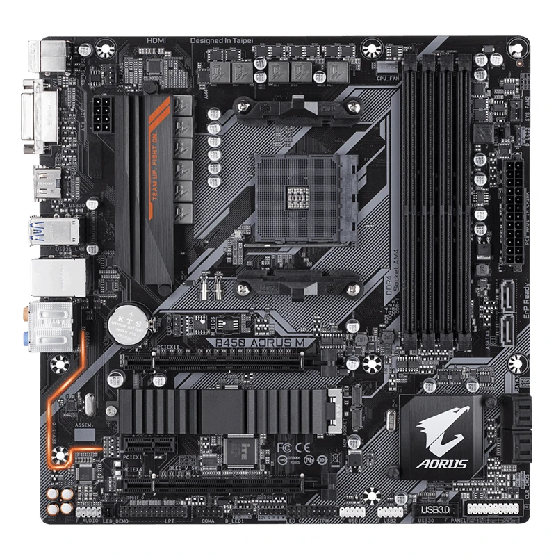 GIGABYTE B450 AORUS M Motherboard AMD B450 Socket AM4 DDR4 M.2 m-ATX HDMI Ryzen
