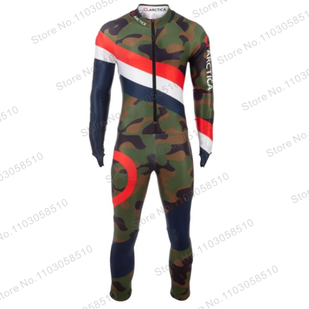 

Acrctica GS Non-Padded Speed Race Suit Performance GS MEN Race Ski Suits Winter Flange Jumpsuits One Piece Downhill Speed GS Set