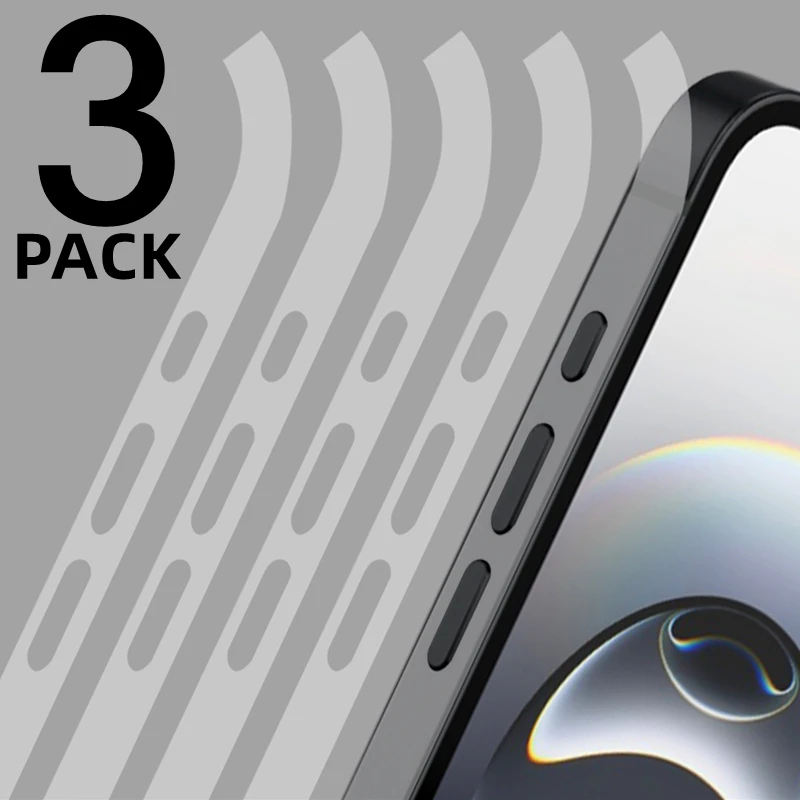 For iPhone 16 16E 15 14 Plus 13 12 Pro Max 15PM 16PM Hydrogel Frame Film Side Protective Sticker Clear Anti-Scratch Border Cover