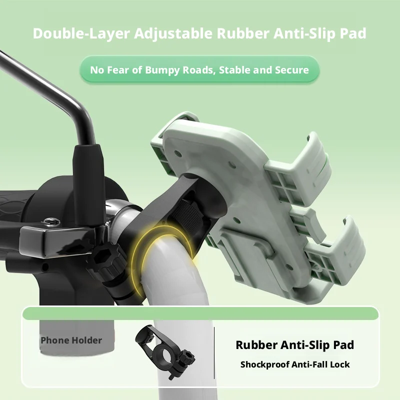 SEAMETAL Universal Motorcycle Phone Holder 360 Rotatable 6-Point Scooter/Bike Cell Phone Mount Anti-Shake Lock Easy Installation