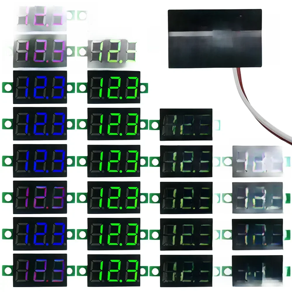 2 przewody woltomierz cyfrowy miernik ekranu LED DC 2.5V-40V cyfrowy Tester napięcia narzędzie do pomiaru ciśnienia czujnik napięcia — zdjęcie 2