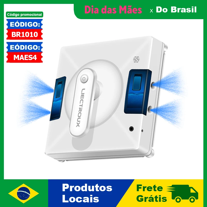 (Código promocional:BR1010 )Robô Limpa Vidros e Janelas Lilin YW509,spray de água em 4 direções, limpador de janela,navegação inteligente, sistema de segurança múltiplo, uso sem moldura, avisos por voz,Controle Remoto