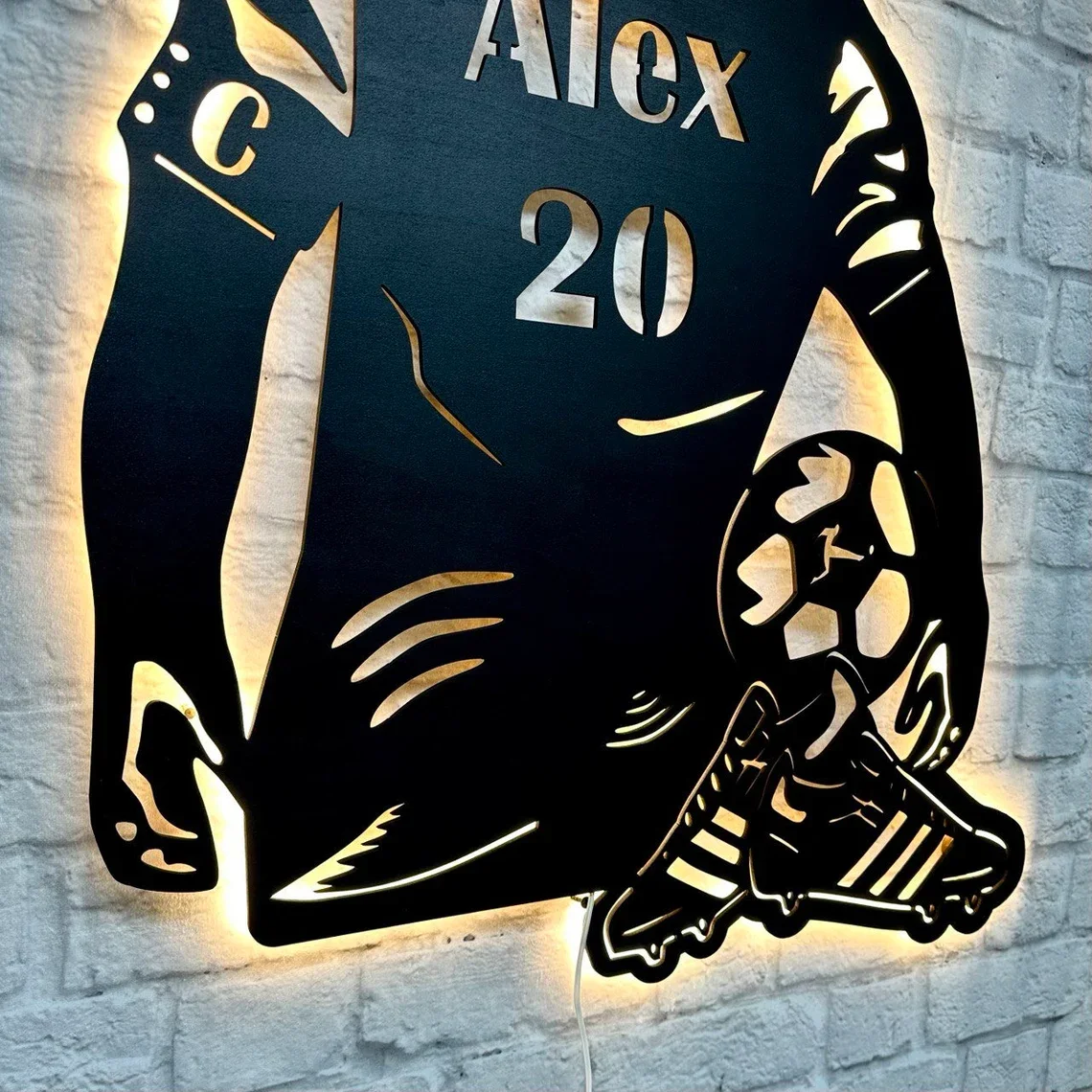 Cutom Soccer Sign Personalized Gift For Soccer Player Soccer Friend Lover Sign Children's Birthday Soccer Neon Sign