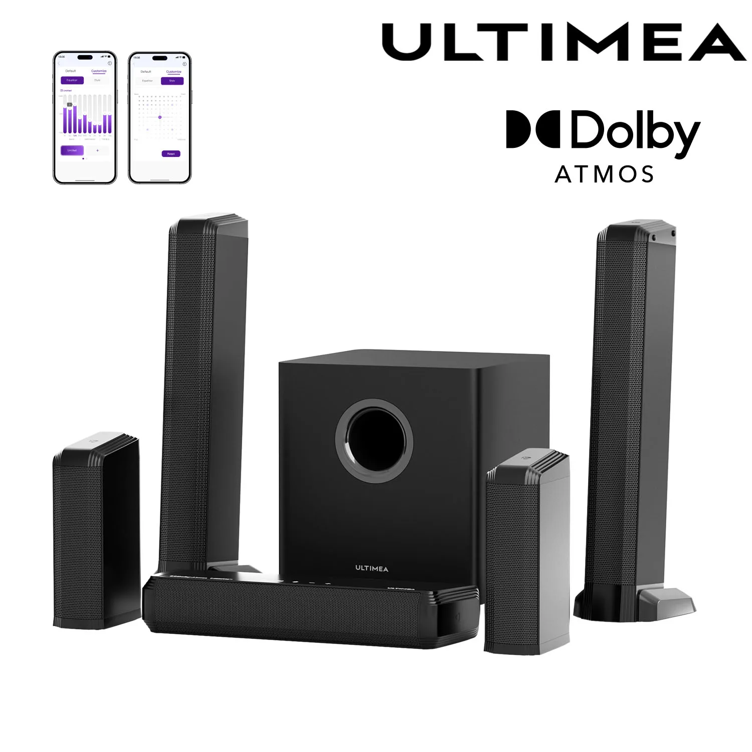 

ULTIMEA Apollo S90 9.1ch Dolby Atmos Detachable Soundbar with RGB Light APP Control Professional Home Theater Surround System TV