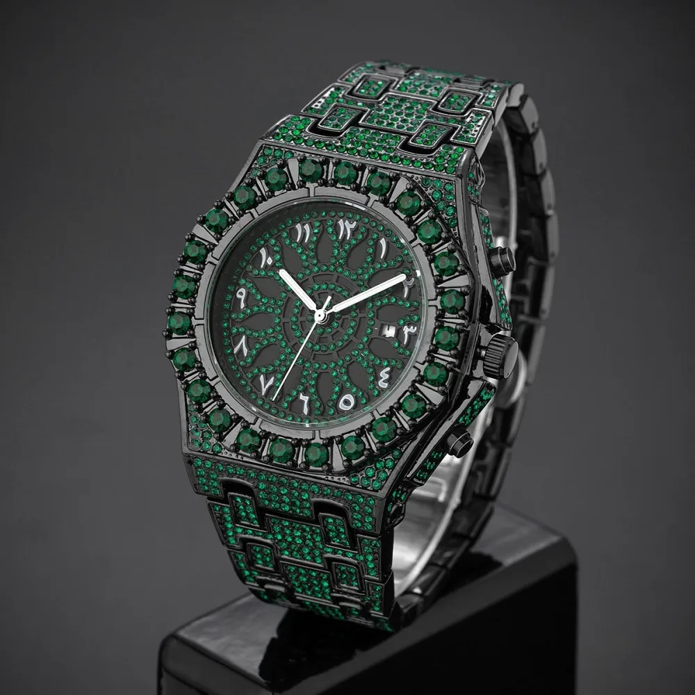 2026 New Diamond Hip Hop Watch For Men Fashion Ice Out Party Jewelry Wristwatch Luxury Shiny Gem Accessories Watches Trendy Gift