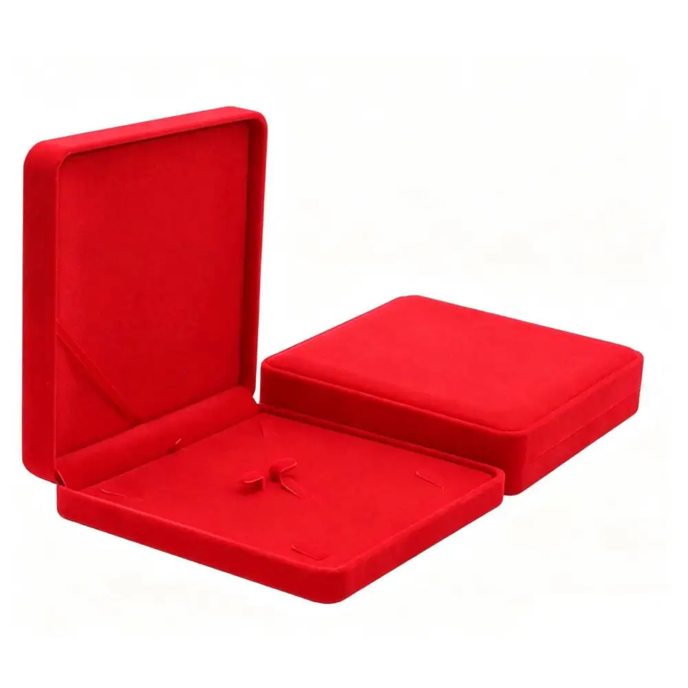 Rectangle Suede Velvet Jewelry Storage Box Organizer Necklace Display Case for Christmas Gift Jewelry Necklace Earrings Ring