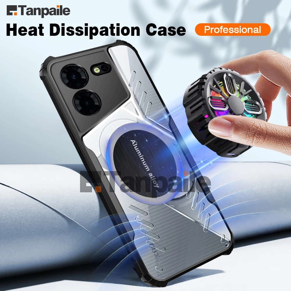 Tanpaile- Cooling Case For Tecno Pova 5 Pro Case Gaming Shockproof Heat Dissipation Cover Bumper Funda