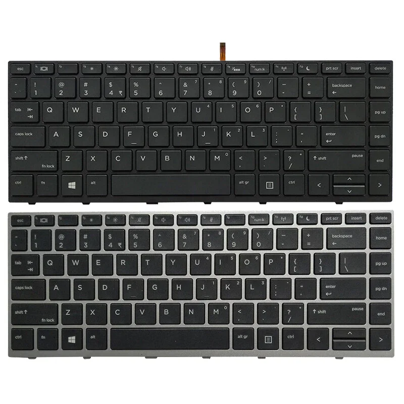 New US Laptop Backlit Keyboard for HP Probook 640 G4 640 G5 645 G4 645 G5 Notebook Black/Silver Frame