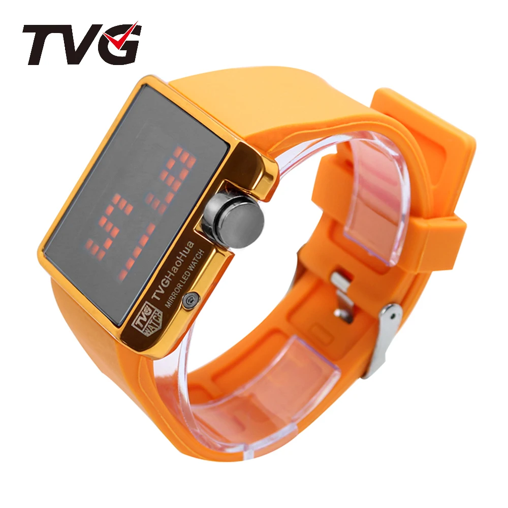 TVG Brand electronic Silicone Strap cartoon-watch LED Display Children Digital Cartoon for kid Waterproof Gift Box Youth Student